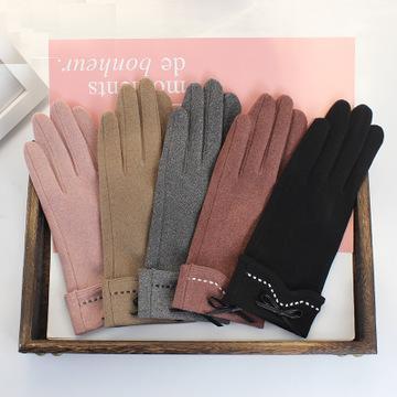 女士德绒时尚保暖触屏手套1114 商品图0