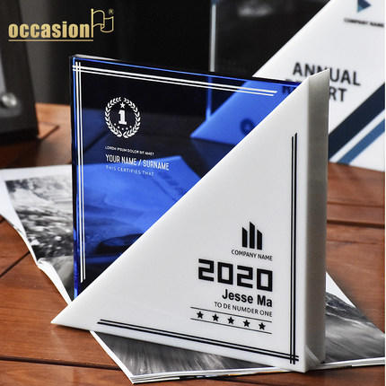 奖杯高档大气创意水晶奖牌纪念品定制定做荣誉颁奖刻字授权书牌匾 商品图0