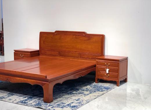 红桥红  家具严选  缅甸花梨（大果紫檀）  【180 如意素面大脚 高低床 三件套】 商品图8