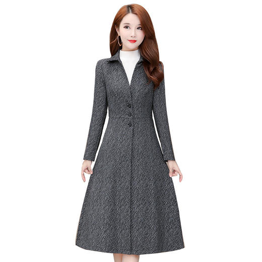 YX-JJ-78527加厚风衣女2020秋季新款韩版气质显瘦减龄中长款大衣外套 商品图4