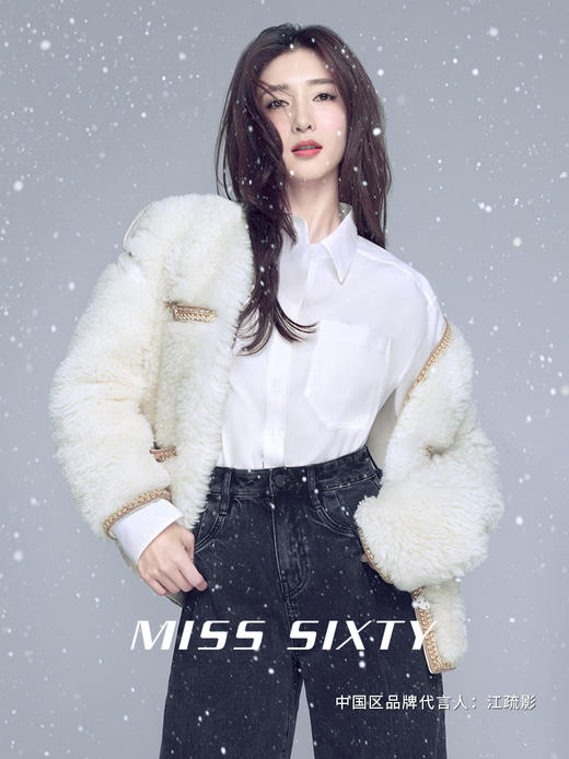 Miss Sixty2020冬季新款纯棉中长款翻领长袖衬衫女604XJ3150000 商品图0