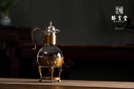 臻宝堂玻璃高颈温茶器（铜底托） 商品图0