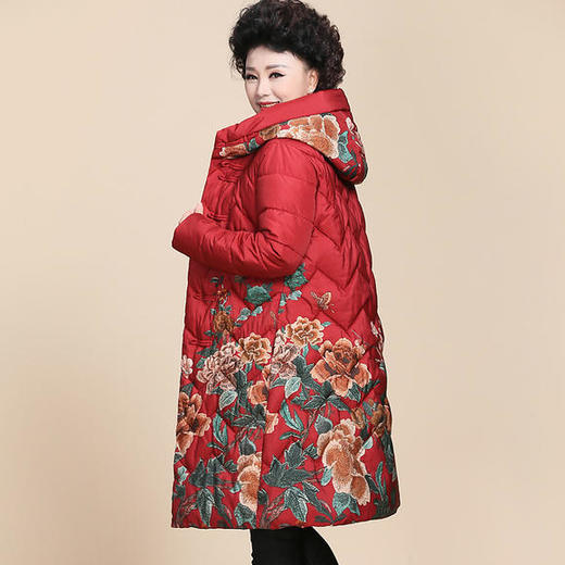 W-852 新款中年冬装中长款宽松厚棉中老年洋气羽绒棉服 商品图0