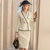 IWY/米白色长袖西装半裙套装CS1080 商品缩略图0