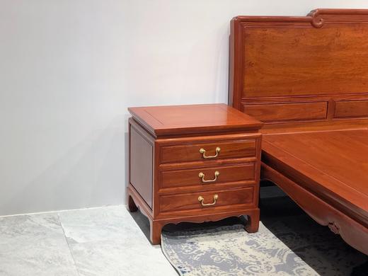 红桥红  家具严选  缅甸花梨（大果紫檀）  【180 如意素面大脚 高低床 三件套】 商品图3