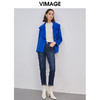 VIMAGE纬漫纪品牌女装冬款气质翻领宽松显瘦羊毛呢短外套V1414017D 商品缩略图3