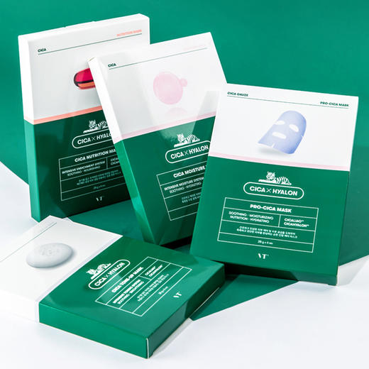 vtvt第二代cica老虎补水抗痘修护积雪草面膜6片盒镇定舒缓痘痘肌真爱