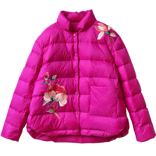 NM-20716秋冬民族风休闲立领短款羽绒服外套女冬季新款90鸭绒羽绒服外套 商品图4