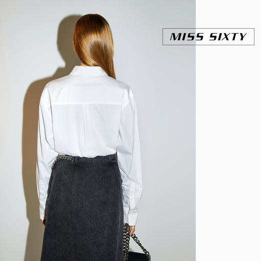 Miss Sixty2020冬季新款纯棉中长款翻领长袖衬衫女604XJ3150000 商品图3