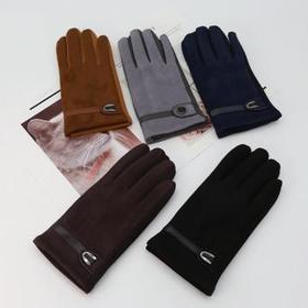 男士麂皮绒保暖触屏保暖手套1115