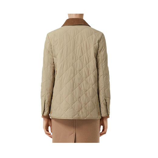 【二】BURBERRY 巴宝莉 女士菱形绗缝尼龙夹克棉服 卡其色 8021468 A1366 商品图2