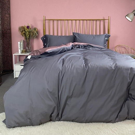 京彩纯棉素色拼色四件套 商品图2