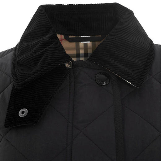 BURBERRY 巴宝莉 女士钻石绗缝恒温谷仓夹克棉服 黑色 8021751 A1189 商品图3