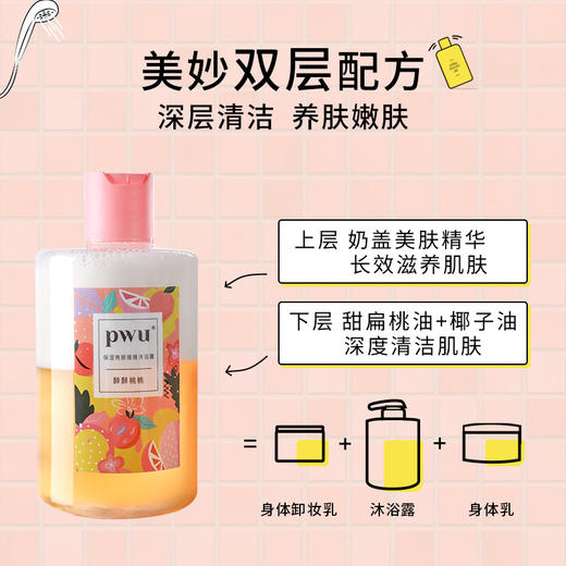 【浴后嫩滑】PWU奶盖沐浴露樱花西柚醉醉桃桃摇摇沐浴油350ml  SC 商品图4