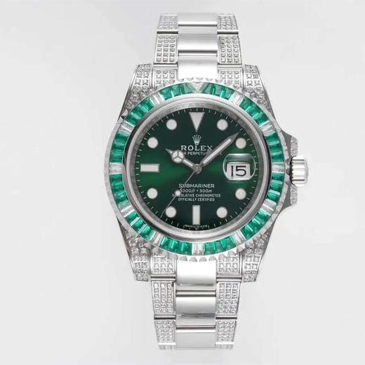 ROF劳li士SUB潜航者后镶钻定制版！每一颗钻石/彩宝均来自奥地利（施华洛世奇原产地）精钢表带，密底，男士腕表，自动机械机芯 商品图0