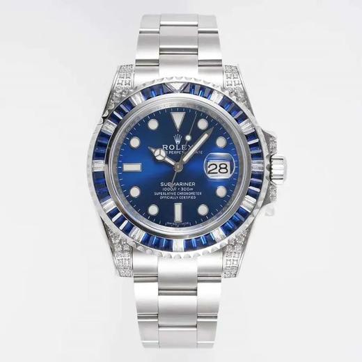 ROF劳li士SUB潜航者后镶钻定制版！每一颗钻石/彩宝均来自奥地利（施华洛世奇原产地）精钢表带，密底，男士腕表，自动机械机芯 商品图0