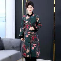 ZTX-97冬装新款复古印花真丝加厚棉衣 商品图0