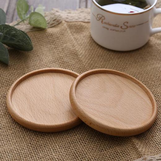 *榉木杯垫创意家居餐垫茶杯托圆形方形实木隔热垫木制杯垫 商品图1