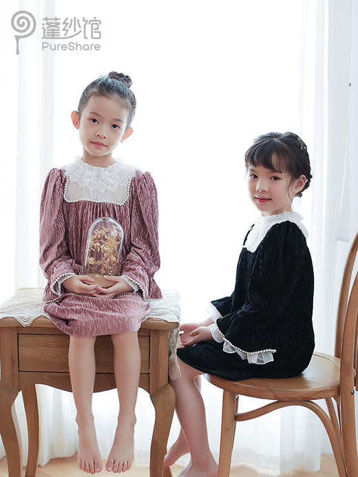非质量问题不退换~pureshare 女童连衣裙秋秋装新款洋气气质大童宝宝可爱珊瑚裙 商品图4