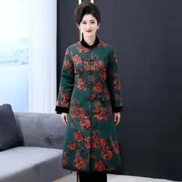 ZTX-97冬装新款复古印花真丝加厚棉衣 商品图7