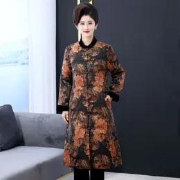 ZTX-97冬装新款复古印花真丝加厚棉衣 商品图1