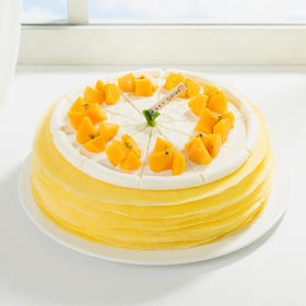 【0卡0脂肪】轻盈花影-动物奶油柔和软绵千层，轻盈控甜焕新活力，不添加蔗糖更健康，8英寸下午茶蛋糕（赣州）