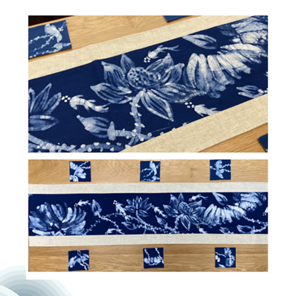 青云染·植物染手工蜡染长款茶席桌席杯垫