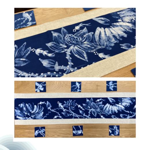 青云染·植物染手工蜡染长款茶席桌席杯垫 商品图0