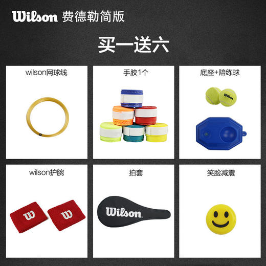 威尔逊Wilson网球拍初学套装单人男女碳纤维专业费德勒网球拍 商品图4