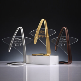 金属奖杯定制奖杯金银铜五角星水晶奖杯团队奖杯独特奖杯个人奖杯