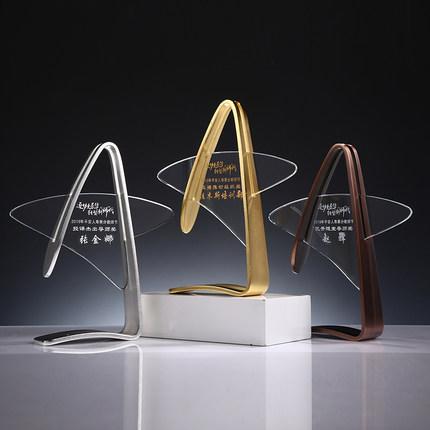 金属奖杯定制奖杯金银铜五角星水晶奖杯团队奖杯独特奖杯个人奖杯 商品图0