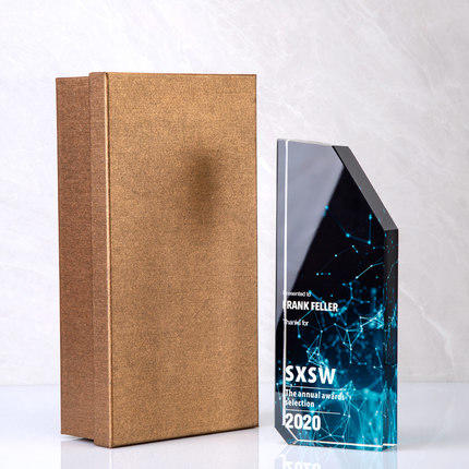 彩色立方 水晶奖杯定制定做荣誉新款创意刻字优秀员工2020 商品图4