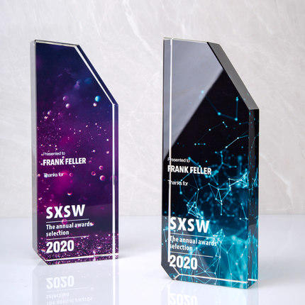 彩色立方 水晶奖杯定制定做荣誉新款创意刻字优秀员工2020 商品图2