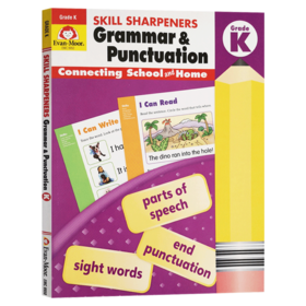 技能铅笔刀语法与标点 幼儿园大班 英文原版 Skill Sharpeners Grammar Punctuation Grade K 美国加州教辅 英文版英语书籍