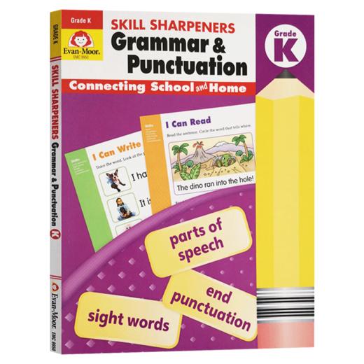 技能铅笔刀语法与标点 幼儿园大班 英文原版 Skill Sharpeners Grammar Punctuation Grade K 美国加州教辅 英文版英语书籍 商品图0