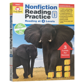 非虚构类文学阅读练习 三年级 英文原版 Nonfiction Reading Practice Grade 3 美国加州小学英语教辅 Evan Moor 英文版书籍