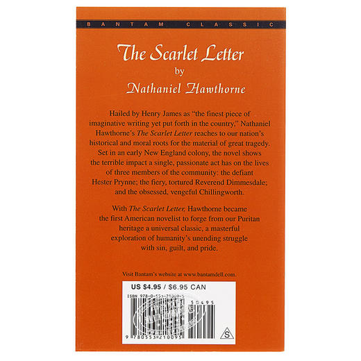 预售 【中商原版】Bantam Classics: The Scarlet Letter 红字 英文原版 霍桑  外国读物经典小说名著 商品图1