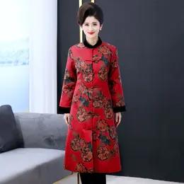 ZTX-97冬装新款复古印花真丝加厚棉衣 商品图3