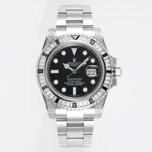 ROF劳li士SUB潜航者后镶钻定制版！每一颗钻石/彩宝均来自奥地利（施华洛世奇原产地）精钢表带，密底，男士腕表，自动机械机芯 商品图0