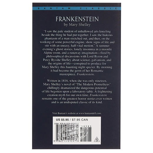 【中商原版】科学怪人 英文原版 小说英文版 Frankenstein Mary Shelley 玛丽雪莱 商品图1