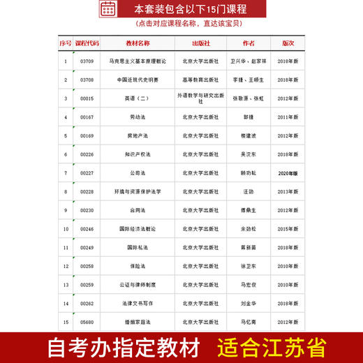 备考2022 自考教材全套 法律专业本科  适合多省 公共课+必考 14本 朗朗图书专营店 商品图3