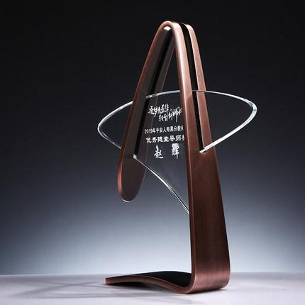 金属奖杯定制奖杯金银铜五角星水晶奖杯团队奖杯独特奖杯个人奖杯 商品图4