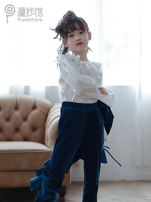 非质量问题不退换哦~pureshare 女童西服套装秋新款洋气潮大童演出西装套装蓝飞燕西装 商品图1