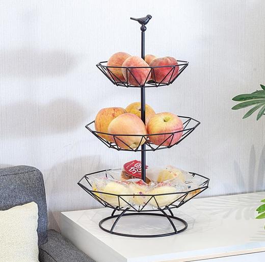 果盘北欧风格水果盘客厅家用三层水果盘现代简约精致多层果篮超大果盘