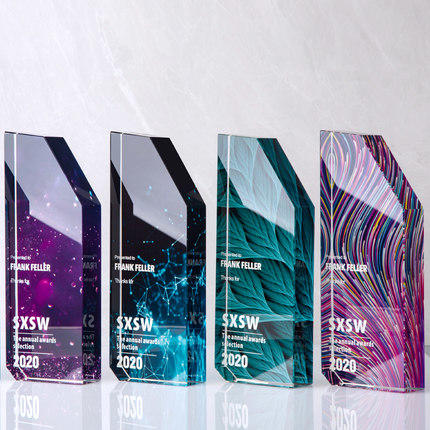 彩色立方 水晶奖杯定制定做荣誉新款创意刻字优秀员工2020 商品图1