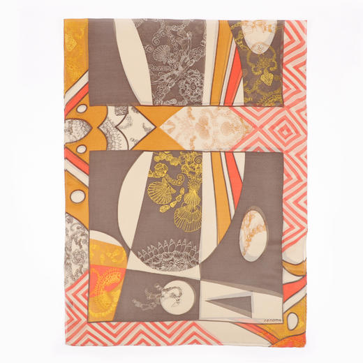 法国品牌renoma 出口韩国 羊毛桑蚕丝时尚围巾 商品图3