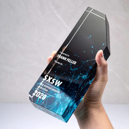 彩色立方 水晶奖杯定制定做荣誉新款创意刻字优秀员工2020 商品图3