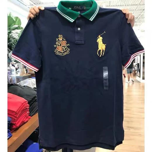 国内现货 最后1件 藏蓝色条纹S Ralph Lauren男青年夏季商务休闲短袖POLO衫 商品图2