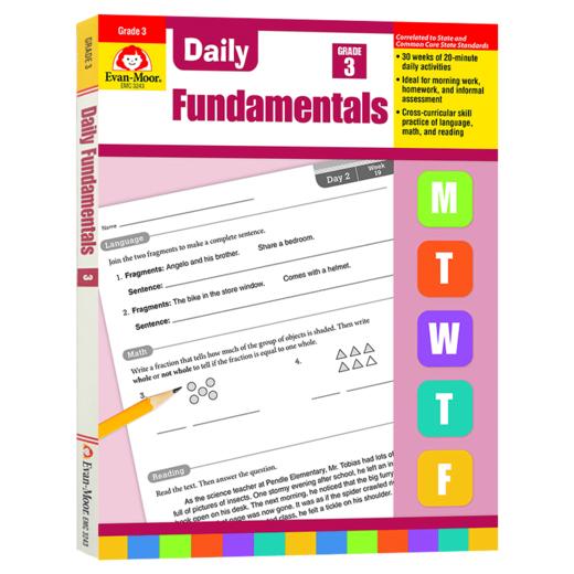 每日练习系列 基础综合练习三年级 完整版 英文原版 Daily Fundamentals Grade 3 Teacher Edition 美国加州小学英语教辅 商品图0