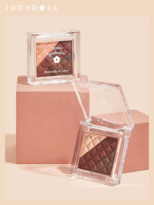 doll橘朵三色巧克力拼盘眼影盘3色可选ins超火抹茶金箔可可细闪彩妆